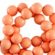 Acrylic beads 6mm round Shiny Coral orange